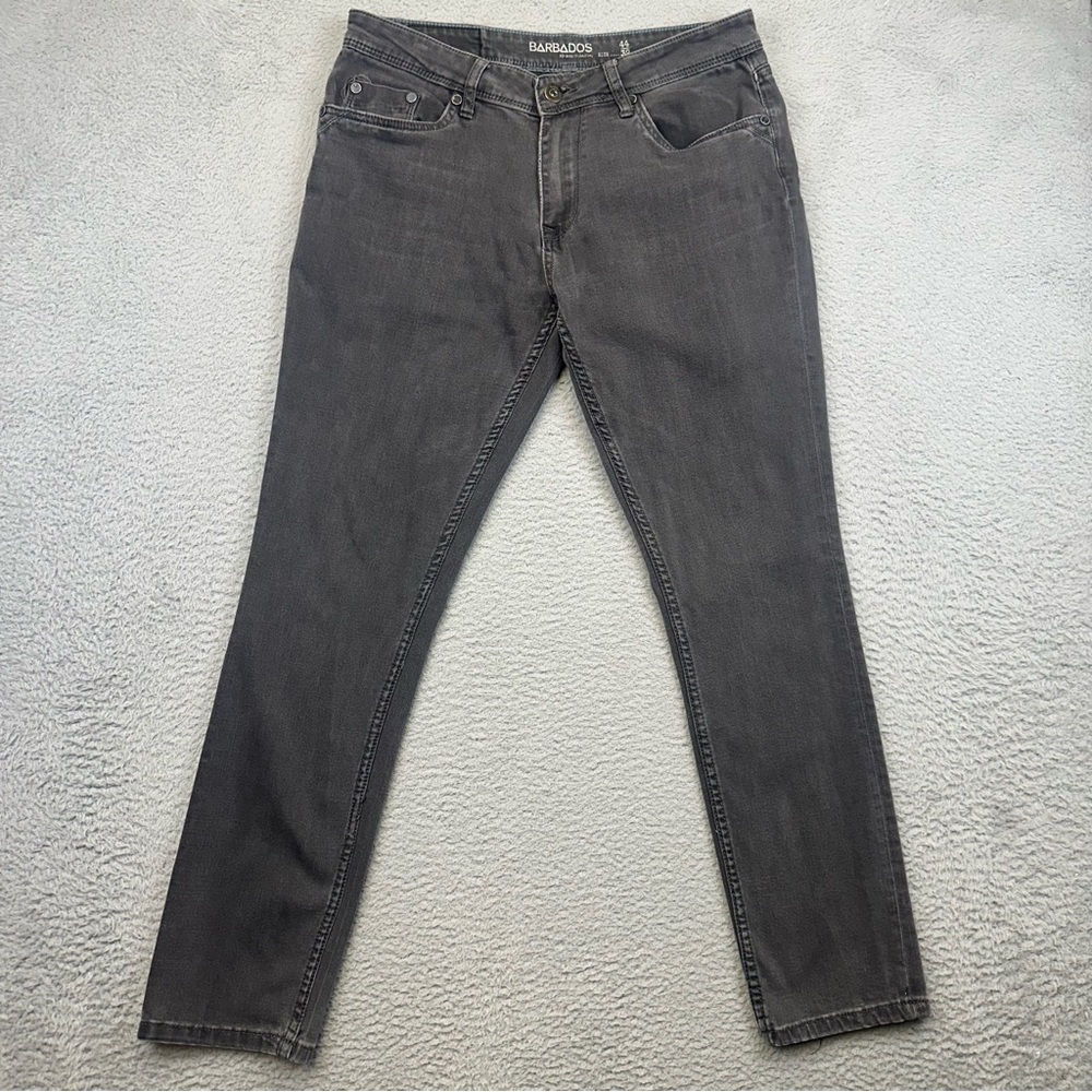 Barbados Jeans Mens 32x30 Gray Slim Fit Straight Leg Stretch Casual Pockets - Picture 2 of 14